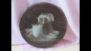 Декупаж. Вживление картинки. Состаренная сервировочная доска.