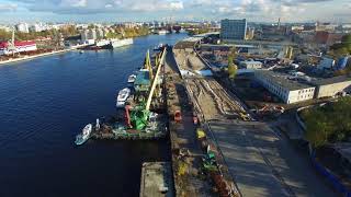 Строительство набережной Макарова (от ЗСД до острова Серный) октябрь 2017