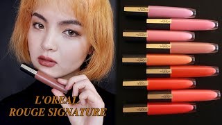 【LUKA】L'OREAL ROUGE SIGNATURE SWATCH & REVIEW | 欧莱雅小钢笔唇釉试色&测评