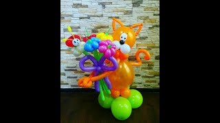 КОТ из воздушных шаров,котёнок из воздушных шаров/cat balls
