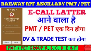 RPF and RPSF Constable Ancillary PET / PMT E-Call Letter Group A to F
