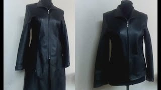Как укоротить кожаный сюртук. Из сюртука в куртку.
