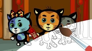 ?01-02-03 - Цифры все знакомы - Три котенка -? Мультик раскраска? - Учим цвета