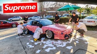 How Many SUPREME STICKERS Does It Take To Wrap A 240SX!?