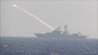 Стрельбы крылатыми ракетами «Уран» с борта фрегата «Маршал Шапошников» в Японском море