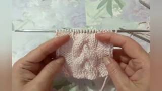 Урок 9.Объёмное вязание.Перехват из группы петель. Вязание косы из 9 петель.