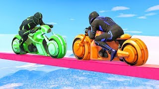 ONLY ONE WILL SURVIVE THE TRON BIKE BATTLE! (GTA 5 Minigames)