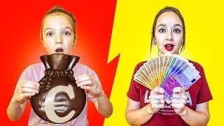 ШОКОЛАД ИЛИ НАСТОЯЩЕЕ ! ЧЕЛЛЕНДЖ VALENSIA LUCKY FAMILY ?
