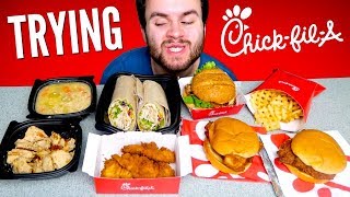 Trying Chick-fil-A! THE WHOLE MENU! - Chicken Fast Food Taste Test