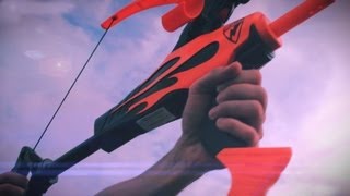 Nerf Bow Blaster Battle!