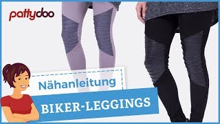 Biker Leggings mit Biesen/Falten nähen - Tipps zum Nähen von Kunstleder