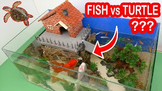 What is going on with Turtles and Fish in one Aquarium build with Mini Bricks