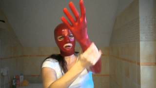Masking latex mask, gloves and gas masks