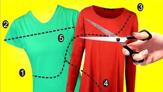 No Sew DIY/ 2 min DIY / Reuse Old Top/ Reuse Old T-shirt/ Convert/Recycle Old T-shirt/T-shirt hack