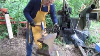 Making a Spoon Knife from an old car spring.