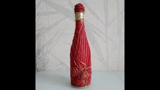 ДЕКОР БУТЫЛКИ.ЛЕГКИЙ,БЫСТРЫЙ И БЮДЖЕТНЫЙ ДЕКОР,