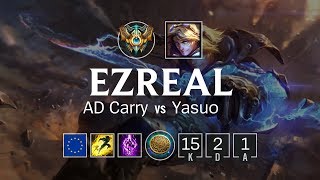 Ezreal AD Carry vs Yasuo - EUW Challenger Patch 8.12