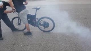 Электровелосипед ЖЖЁТ!! Сверхмощный электровелик (burnout)