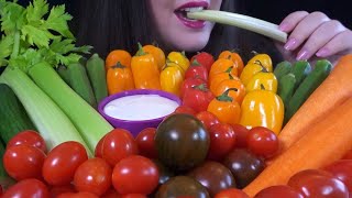 HEALTHY EATING ASMR Raw Veggie Platter - EXTREMELY SATISFYING Crunchy Sounds