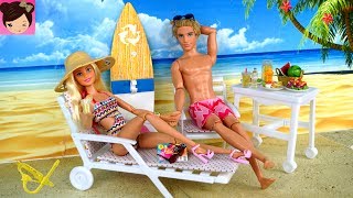 Barbie & Ken Beach Vacation Morning Routine - Barbie Doll Snorkeling Under Water Play for Kids