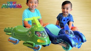 PJ MASKS Toys Cat-Car And Gekko-Mobile Ride On Cars Unboxing With Ckn Toys