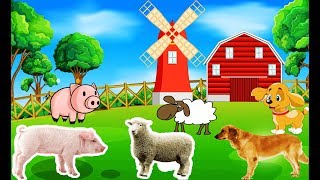 Farm animals name and sound | Kids Learning | School Bus