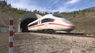 Fast Trains / ICE-Züge am Tunnel Göggelsbuch Süd - Zug, trainfart, train