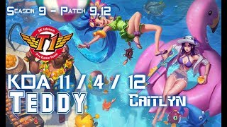 SKT T1 Teddy CAITLYN vs XAYAH ADC - Patch 9.12 KR Ranked