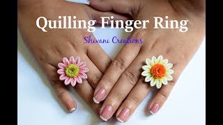 Quilling Flower Finger Ring/ Quilled Gerbera Flower/ Quilling Jewellery