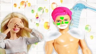 Барби бреет Кена в ванной и передает приветы! Мультик с куклами!