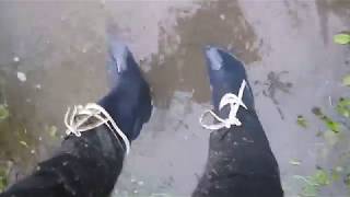Wet and muddy Aigle wellies