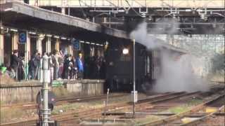 SL 信濃川　ロマン号　始発駅　長岡駅にてＪＲ飯山線　ＳＬ　Ｃ１１ (FHD)