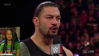 WWE Raw 4/23/18 Roman Reigns interrupts Brock Lesnar