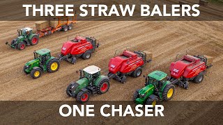 Straw Baling - Three Balers in One Field