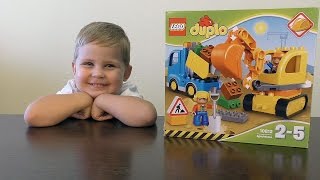 Собираем конструктор Lego Duplo грузовик и гусеничный экскаватор  Lego Duplo Unboxing