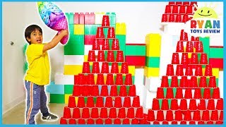 Falling Cup Tower Challenge with Ryan ToysReview