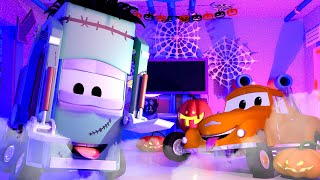 HALLOWEEN SPECIAL ! The SPIDERMAN wax - Tom the Tow Truck's Car Wash | HALLOWEEN for kids
