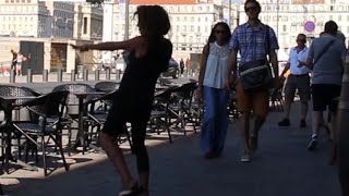 Completely Drunk Woman Staggering Around