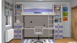 Ideas Como Amueblar el Dormitorio Juvenil de mis hijos. Proyectos en 3D