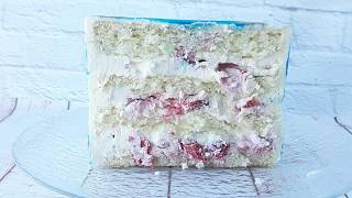 Очень вкусный ванильный торт с вишней!