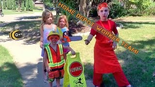 HOME DEPOT Tools for kids! KID WORKER TEAM! Watch out for the bee!