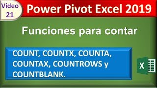 21 Power Pivot Excel: funciones COUNT, COUNTX, COUNTA, COUNTAX, COUNTROWS y COUNTBLANK