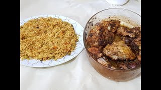 دجاج مشرمل في الفرن + ارز بالخضر في طنجرة الضغط سريع التحضير مع طبخ ليلى