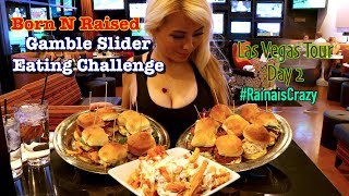 Gamble Sliders Eating Challenge | 16 Sliders + Fries | Las Vegas  Day 2 | RainaisCrazy