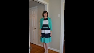 Crossdresser walks in the park.