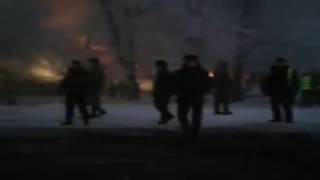 Бишкек 16 01 2017 Первые кадры с места падения самолета Боинг 747 на дом в Киргизии