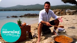 Gino D'Acampo Cooks Sausage on a Beach | This Morning