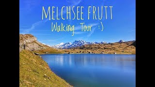 Walking Tour in Switzerland - Melchsee Frutt Lake in the mountains 4k