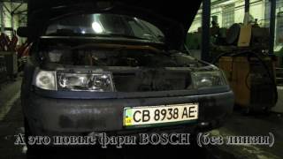 ВАЗ 2110 фары BOSCH и КИРЖАЧ сравнение на мокром асфальте
