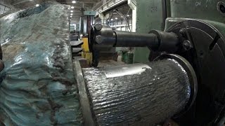 Камнедробилка ГРОХОТ - основание.  На расточном станке